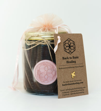 Rose Quartz Aromatherapy Beeswax Candle