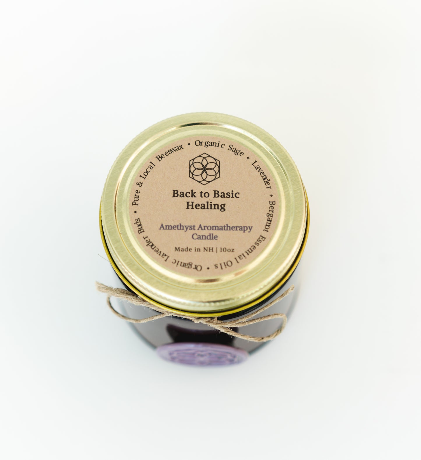 Amethyst Aromatherapy Beeswax Candle