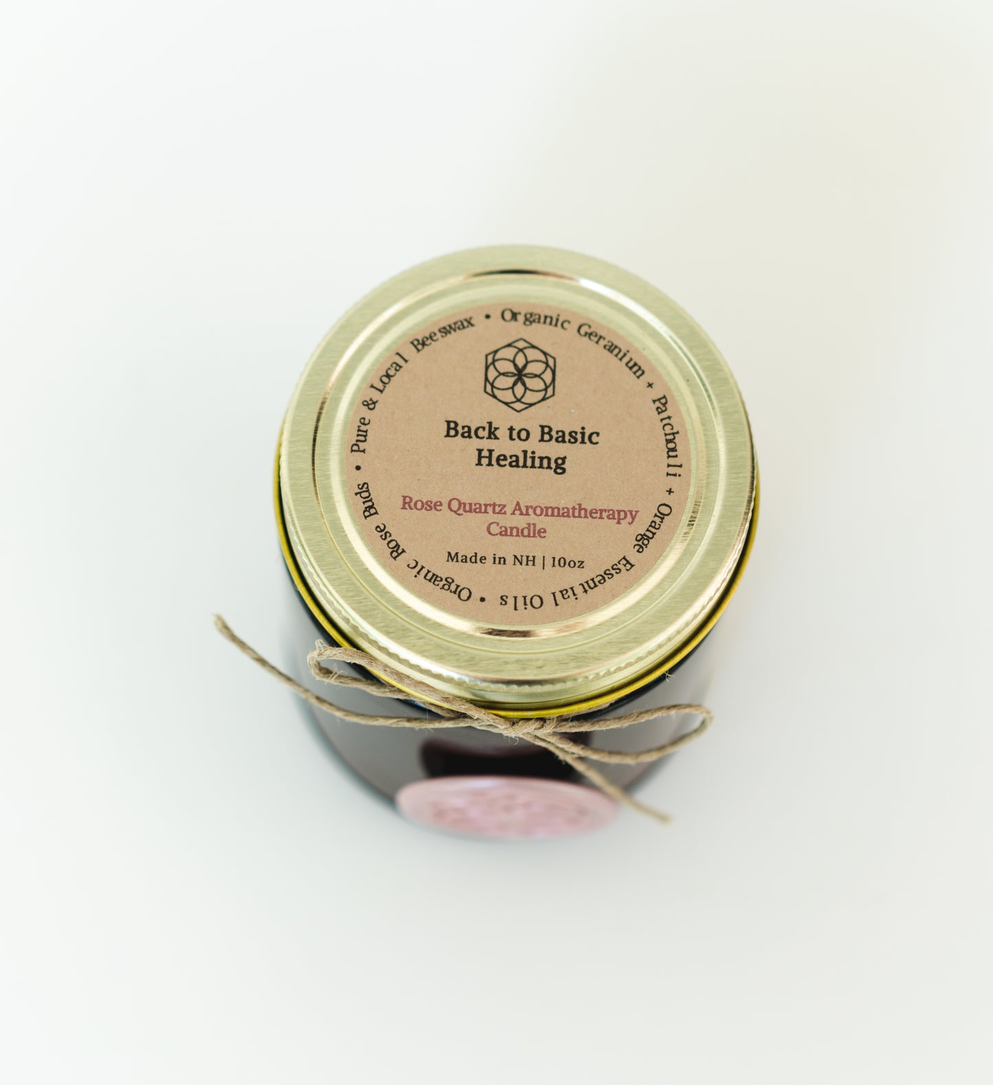 Rose Quartz Aromatherapy Beeswax Candle