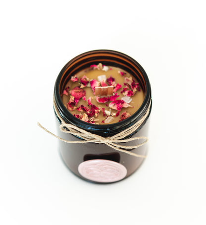 Rose Quartz Aromatherapy Beeswax Candle