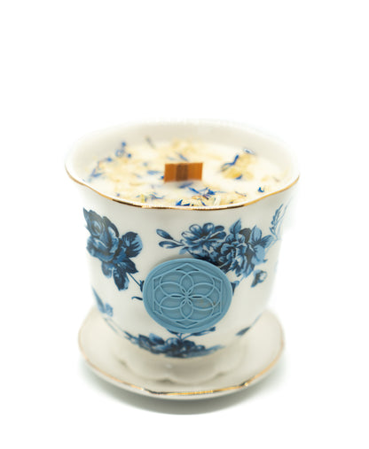 Blue Jasmine + Royal Fern Beeswax Teacup Candle