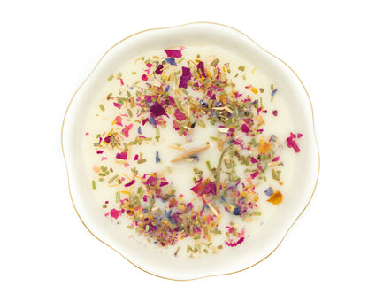 Petals + Herbs Beeswax Teacup Candle