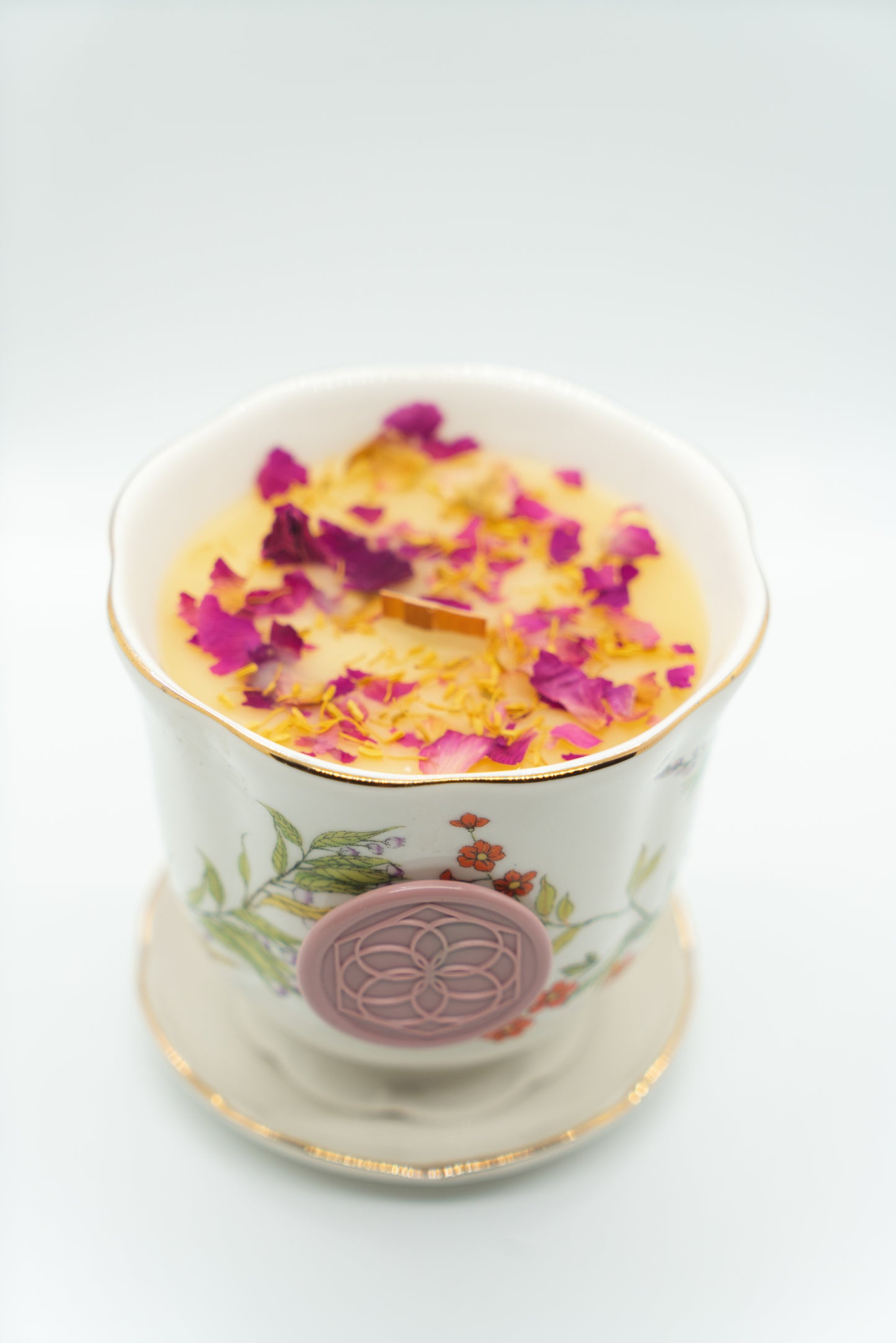 Pink Peony + Nectarine Teacup Candle